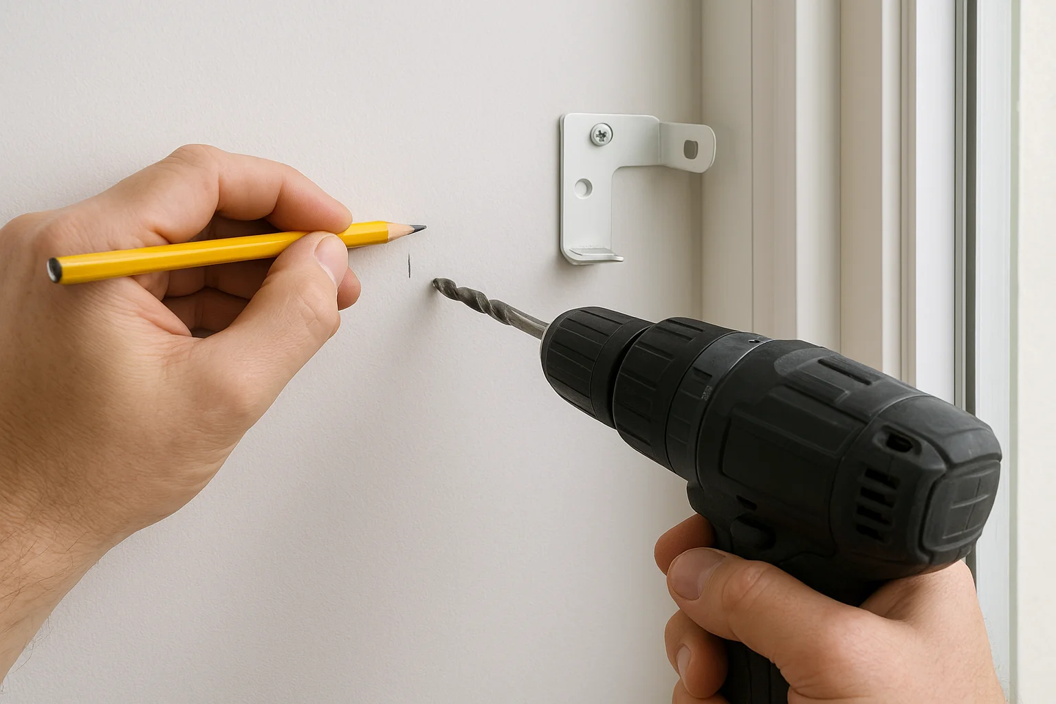 Mark and drill bracket locations